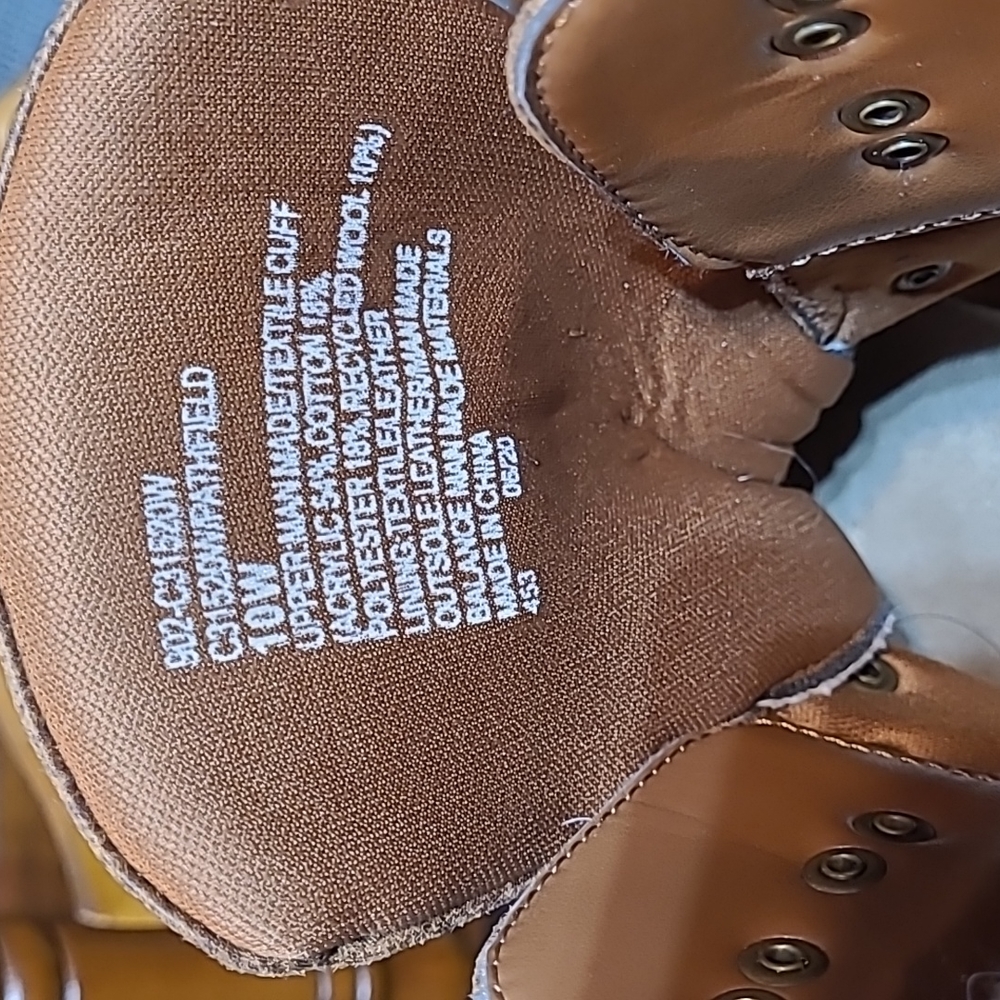 Brown hiking boots